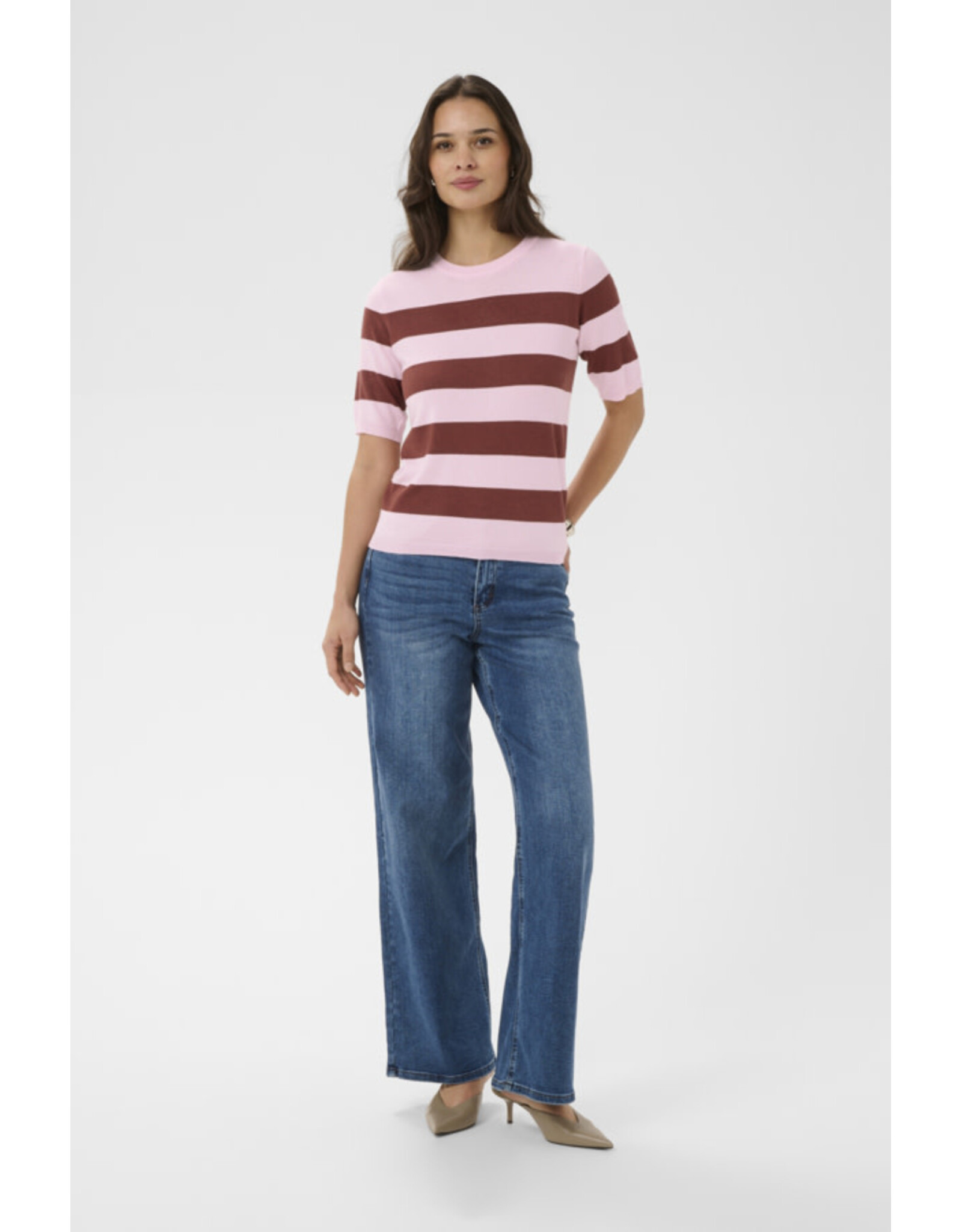 Kaffe Kaffe - Lizza stripe (Ballerina / Chalk)