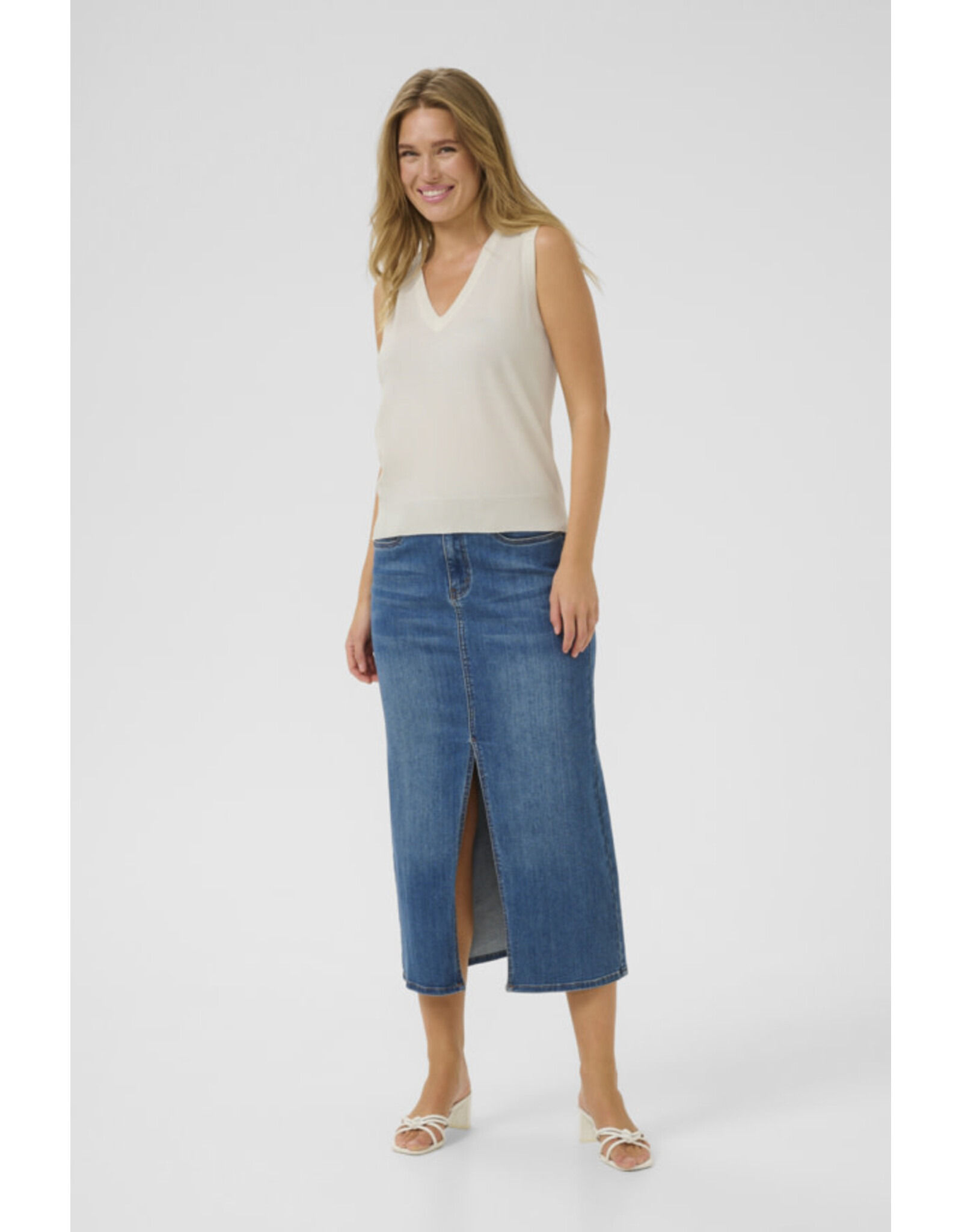 Kaffe Kaffe - Lizza Knit Vest (Chalk)