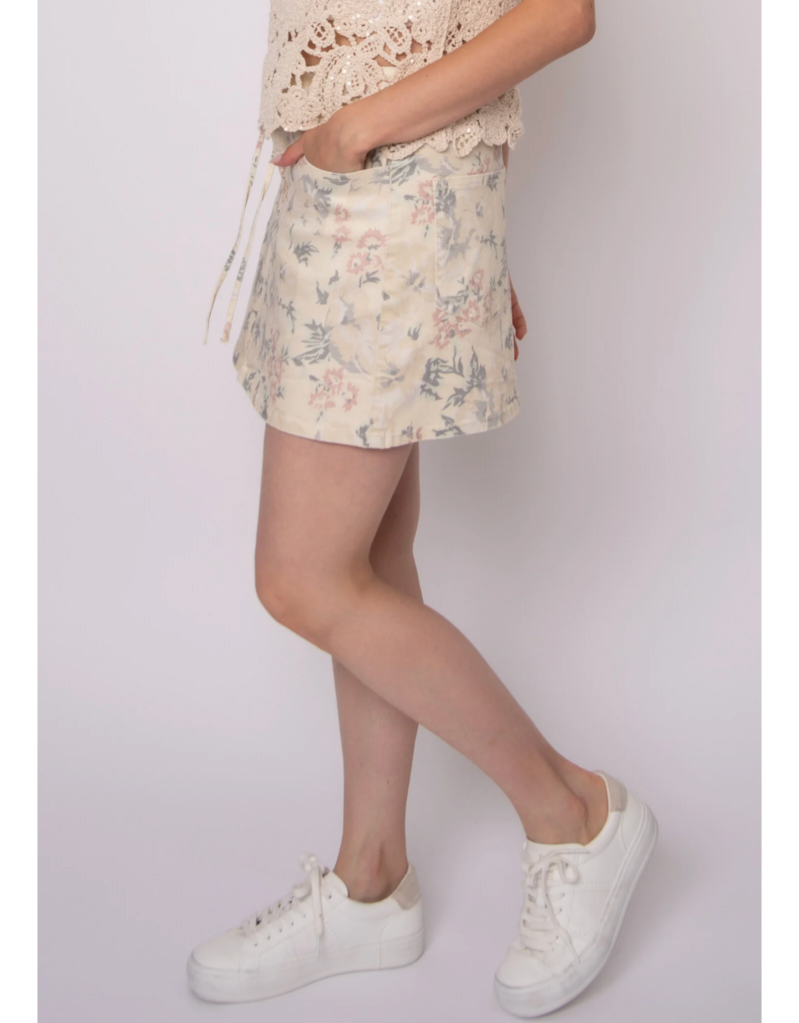 RD Style RD Style - Skie Stretch Twill Mini Skirt (Floral)