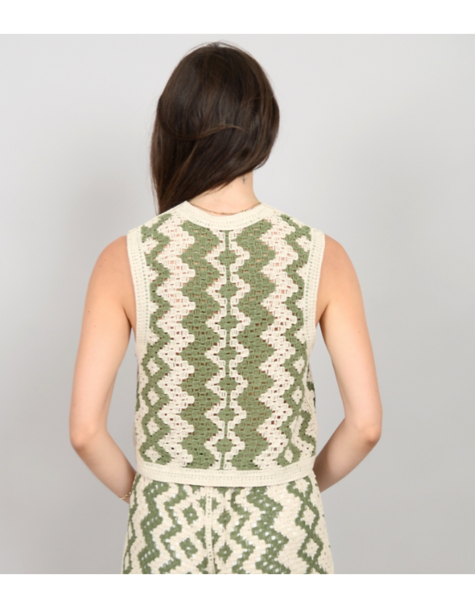 RD Style RD Style - Sleeveless Cardigan (Natural Green)