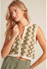 RD Style RD Style - Sleeveless Cardigan (Natural Green)