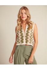RD Style RD Style - Sleeveless Cardigan (Natural Green)