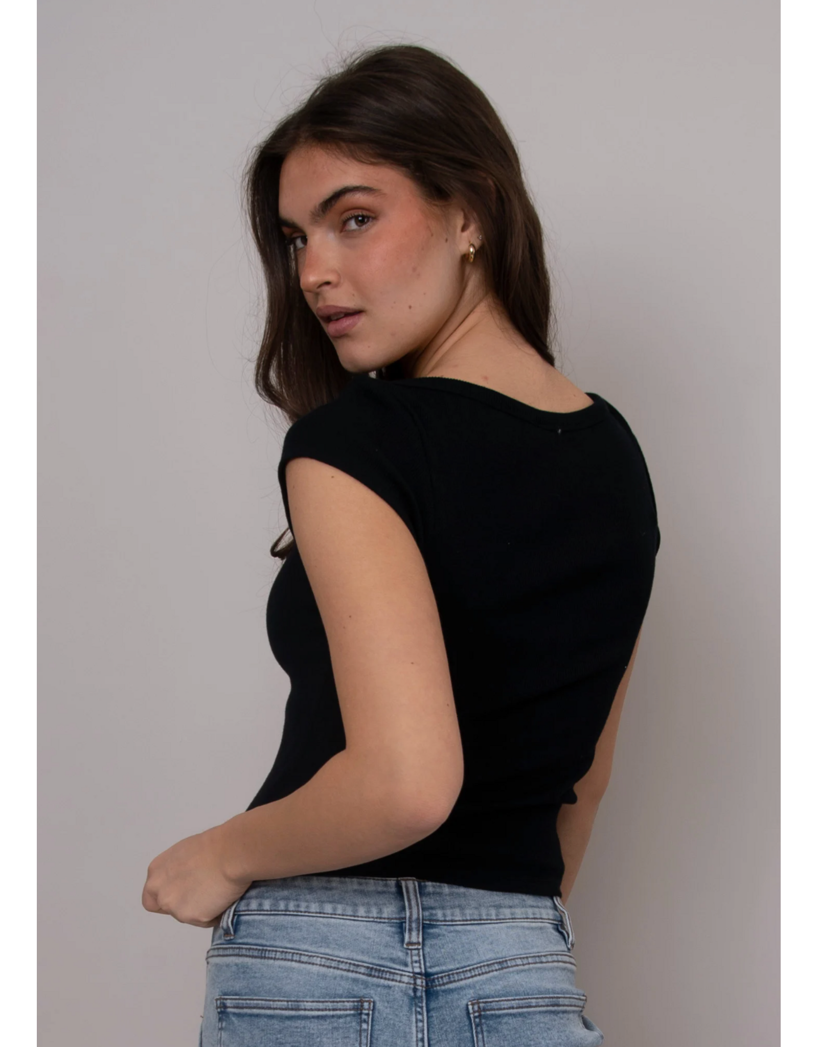 RD Style RD Style - Kelly Boat Neck Cap Sleeve (Black)