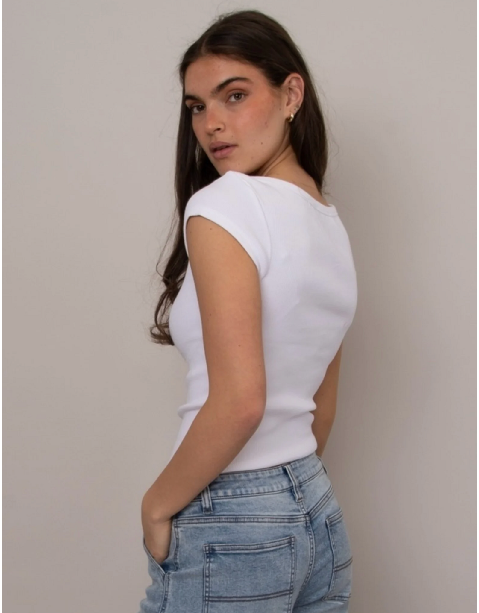 RD Style RD Style - Kelly Boat Neck Cap Sleeve (White)