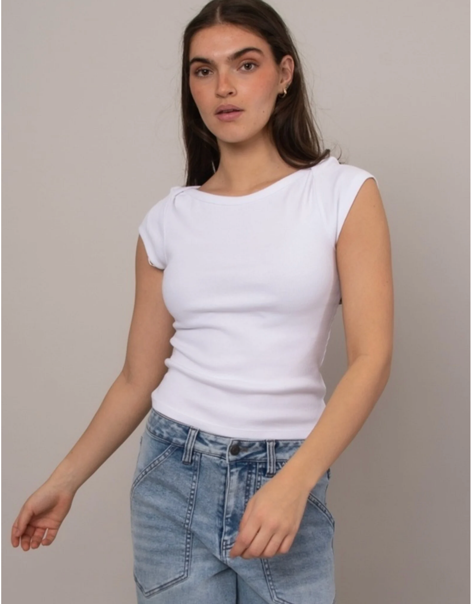 RD Style RD Style - Kelly Boat Neck Cap Sleeve (White)