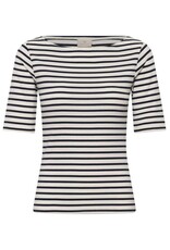 Kaffe Kaffe - Liddy Striped Short Sleeve Top (Chalk / Midnight)