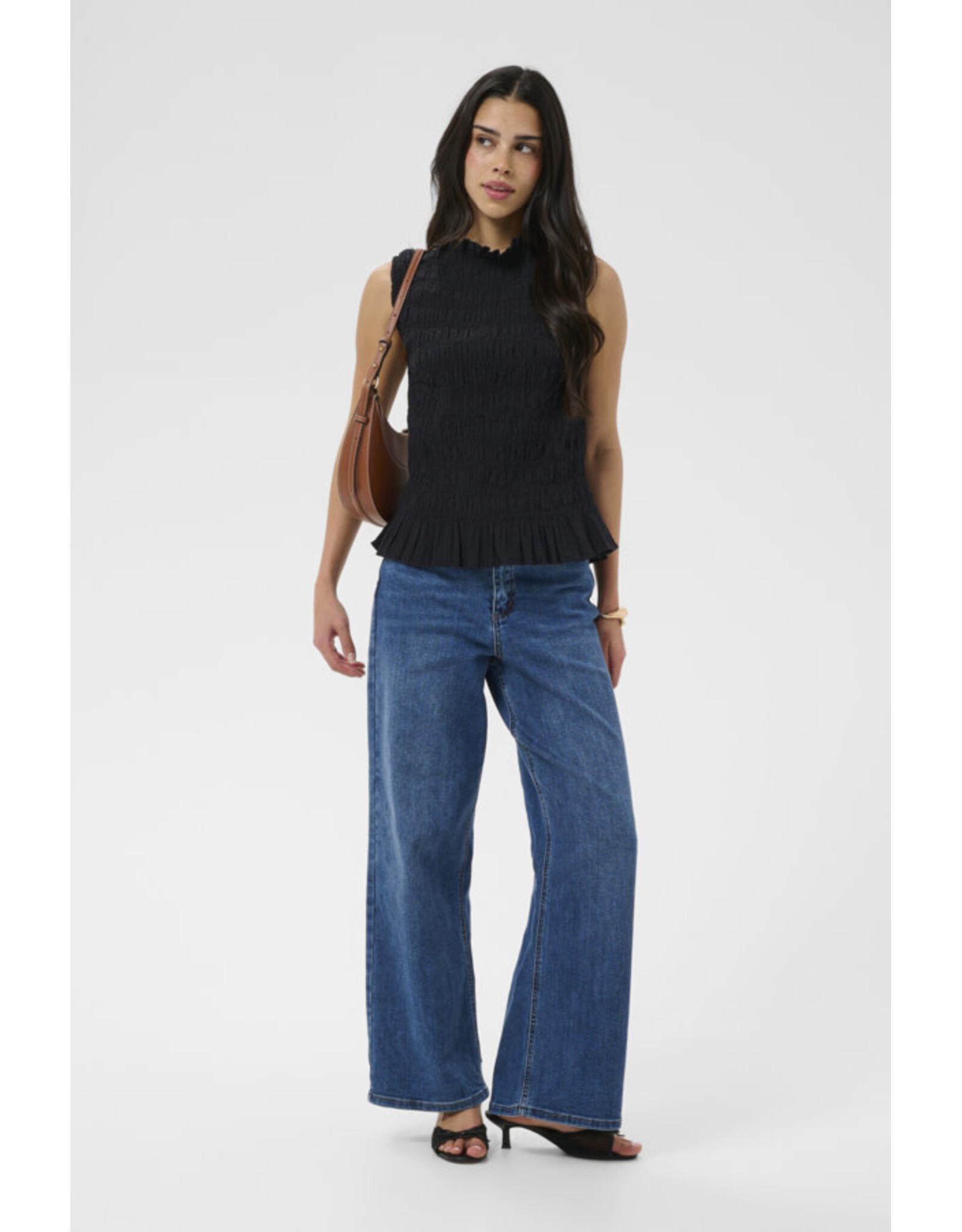 Kaffe Kaffe - Bethany Smocked Sleeveless Top (Black Deep)