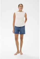 Kaffe Kaffe - Bethany Smocked Sleeveless Top (Chalk)
