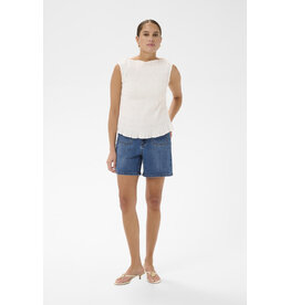 Kaffe Kaffe - Bethany Smocked Sleeveless Top (Chalk)