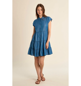 Molly Bracken Molly Bracken - Lyocell Dress with Tiered Skirt