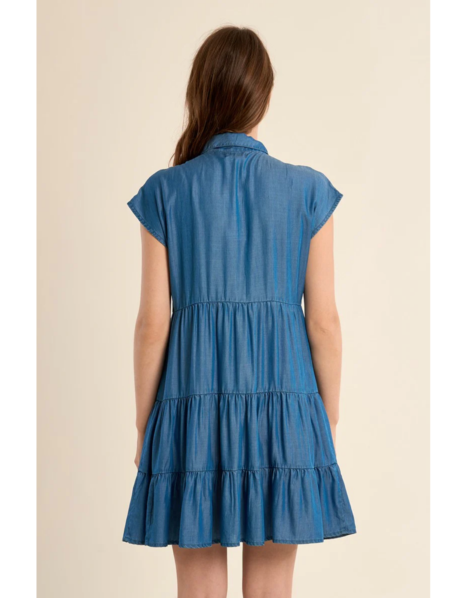 Molly Bracken Molly Bracken - Lyocell Dress with Tiered Skirt