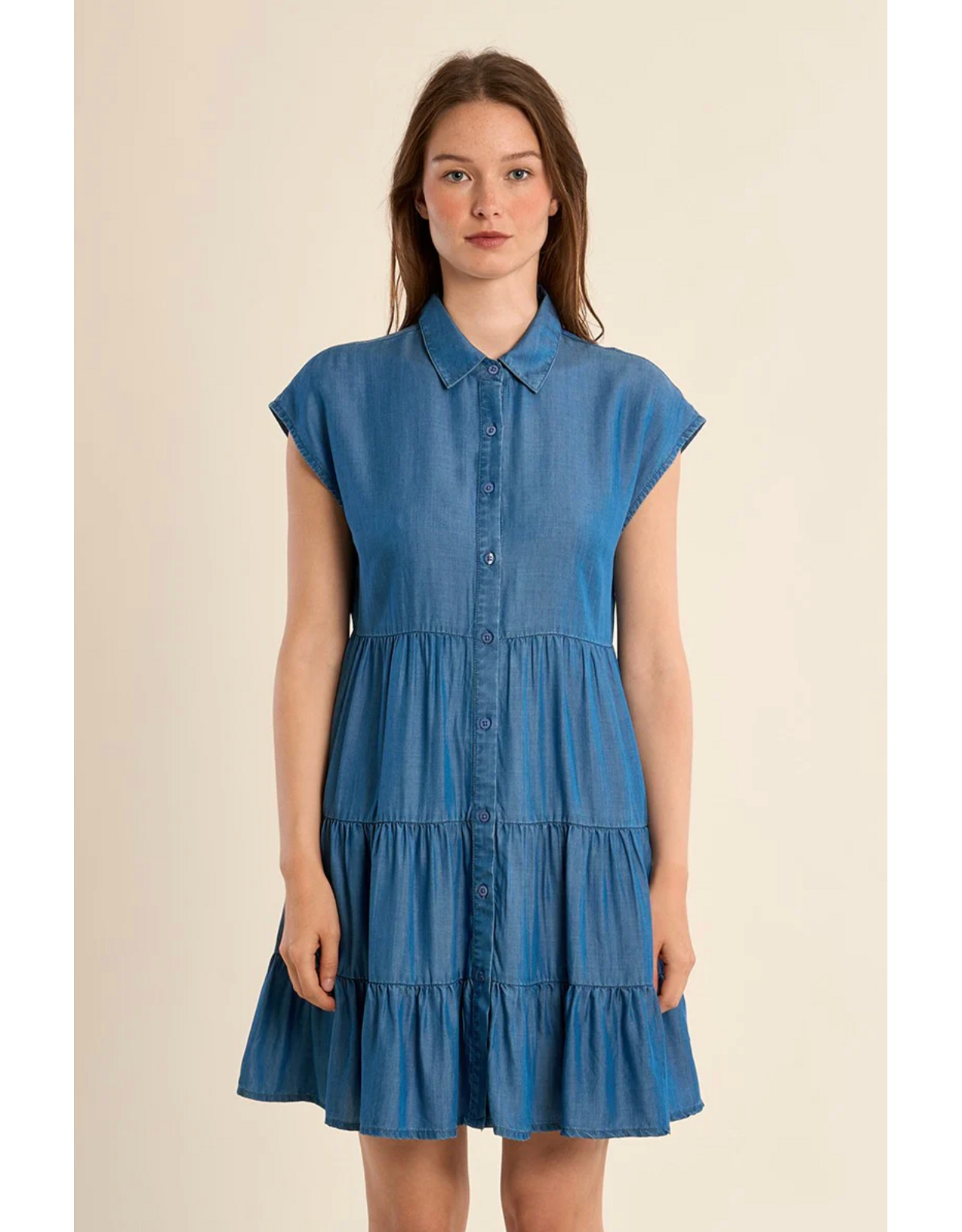 Molly Bracken Molly Bracken - Lyocell Dress with Tiered Skirt