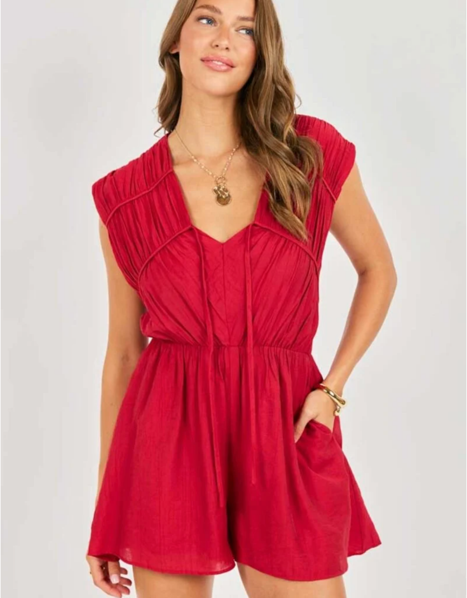 Sadie & Sage Sadie & Sage - Erin Romper (Red)