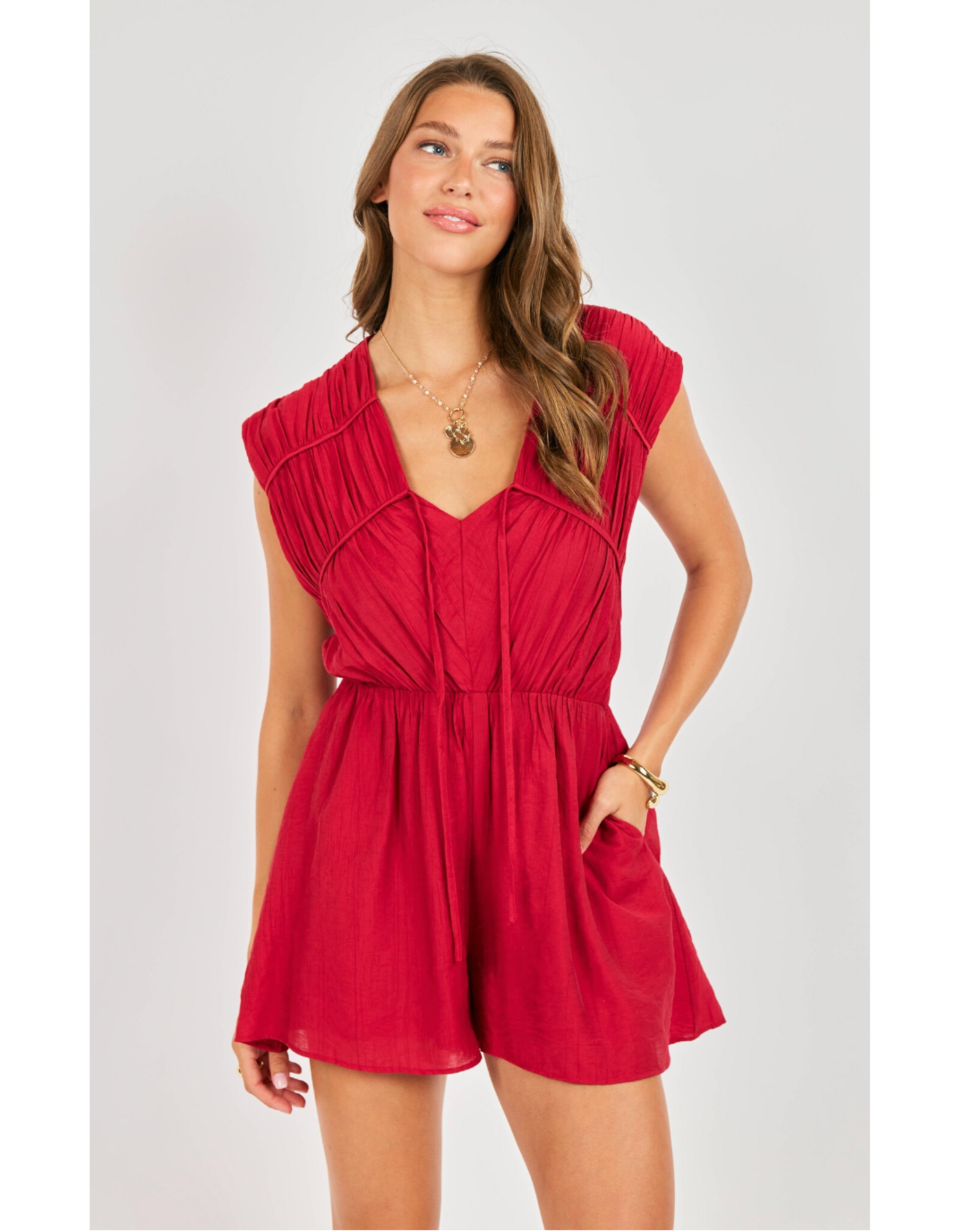 Sadie & Sage Sadie & Sage - Erin Romper (Red)