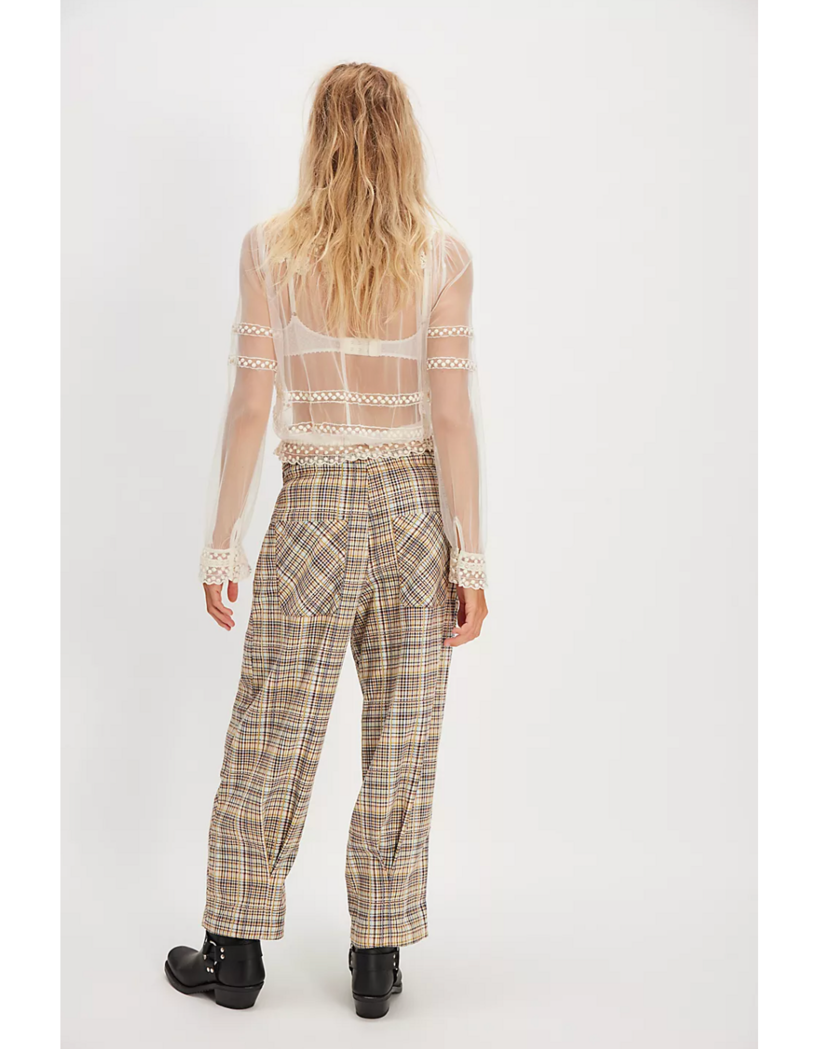 Free people Free People - Nice Choice Pull-On Pants (Ivory Plaid Combo)
