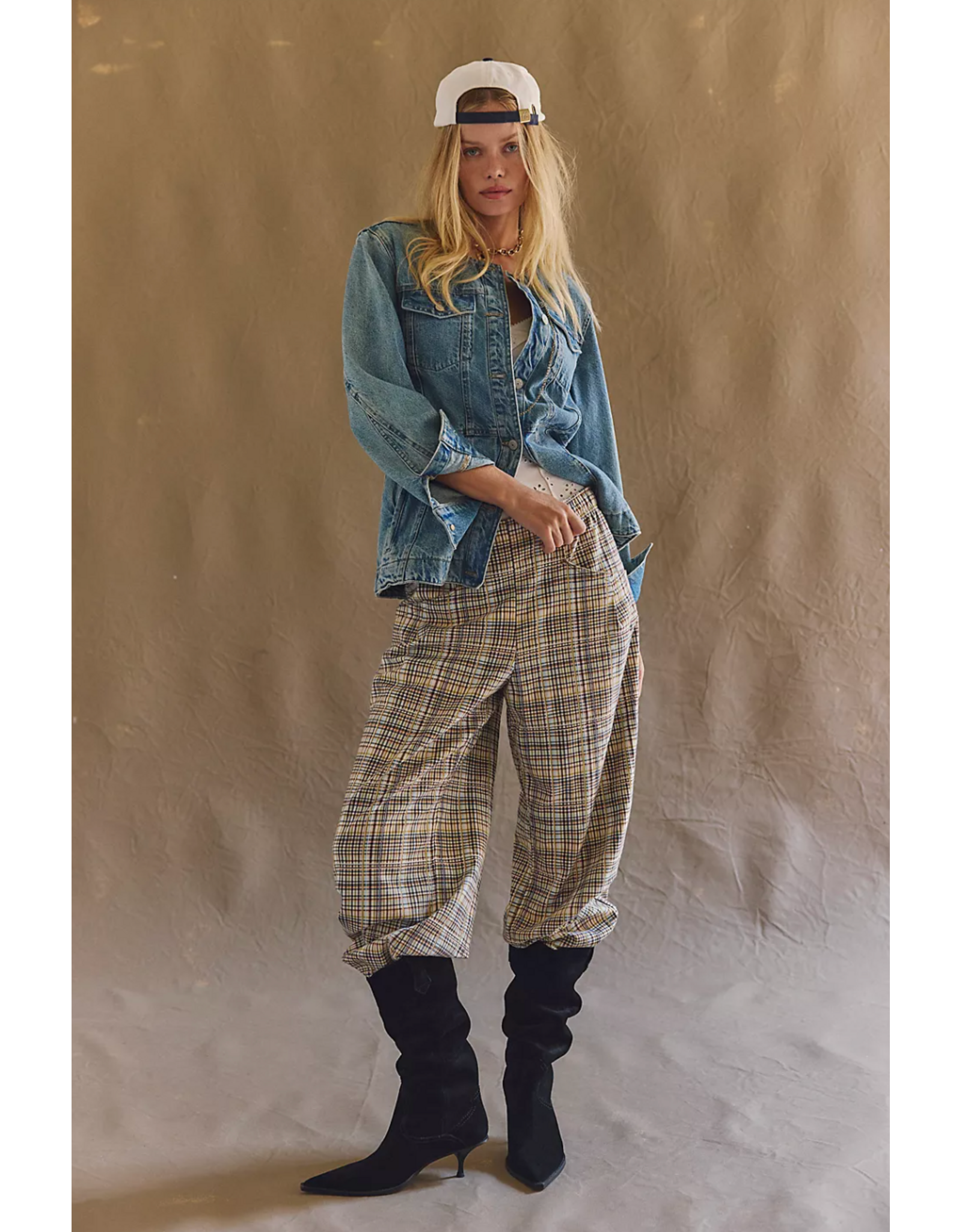 Free people Free People - Nice Choice Pull-On Pants (Ivory Plaid Combo)