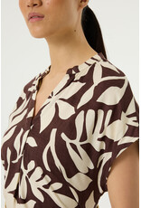 Garcia Garcia - Short Sleeve Floral Print Blouse (Brown / White)