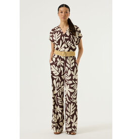 Garcia Garcia - Short Sleeve Floral Print Blouse (Brown / White)
