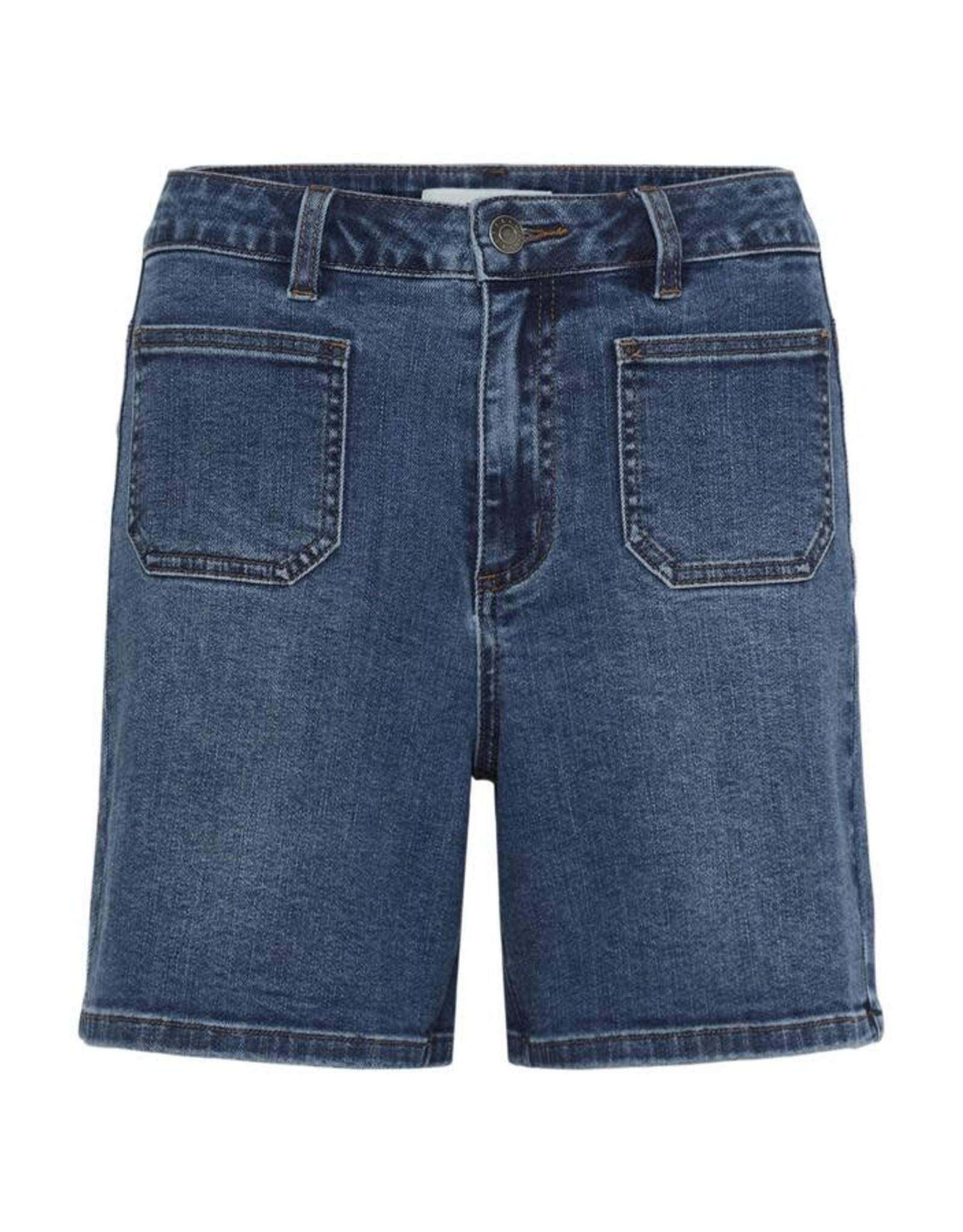 Kaffe Kaffe - Brook High Rise Patch Pocket Shorts (Medium Blue)