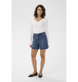 Kaffe Kaffe - Brook High Rise Patch Pocket Shorts (Medium Blue)