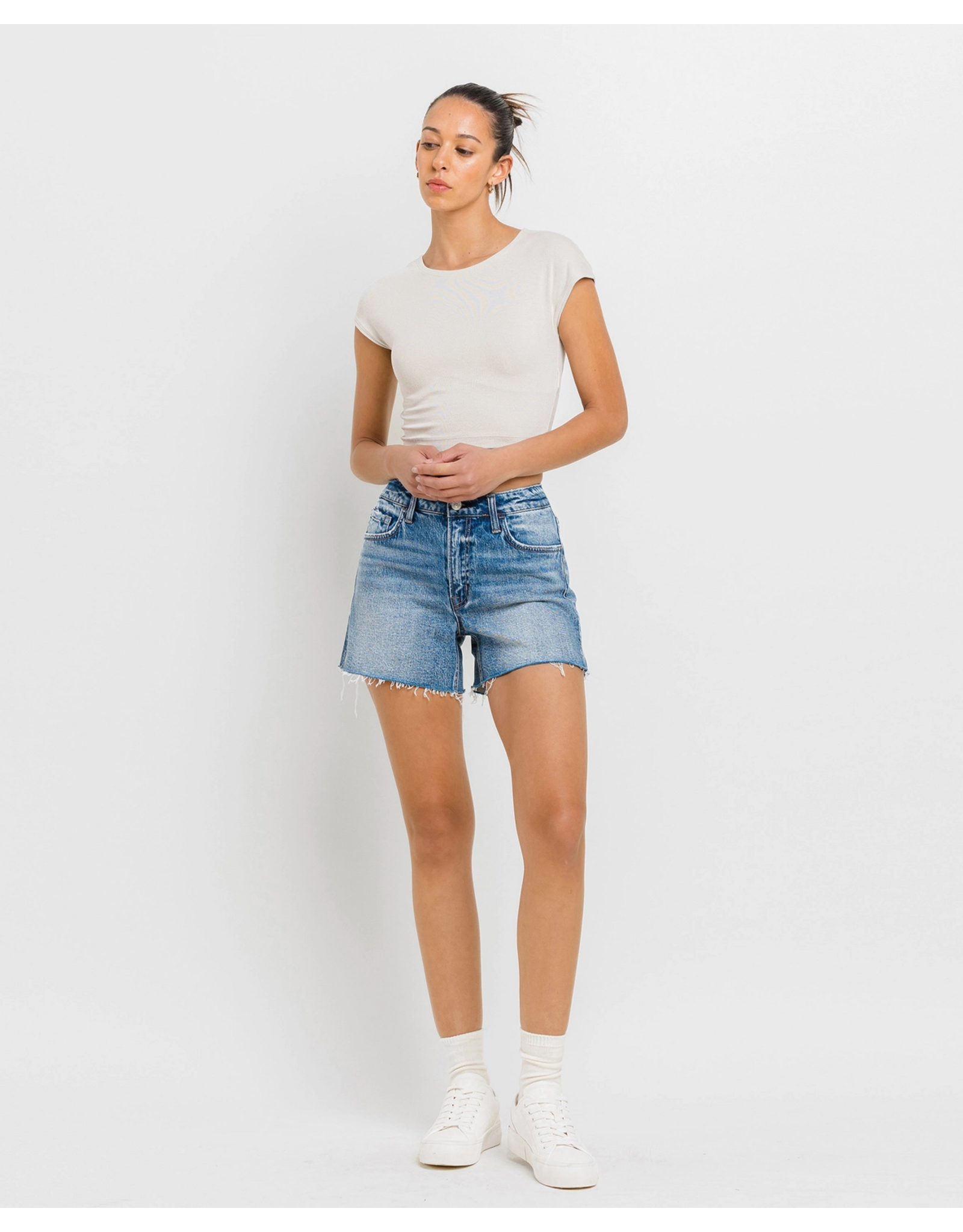 VERVET VERVET - Rebecca High Rise Cleancut Hem A Line Shorts (Inner Circle)