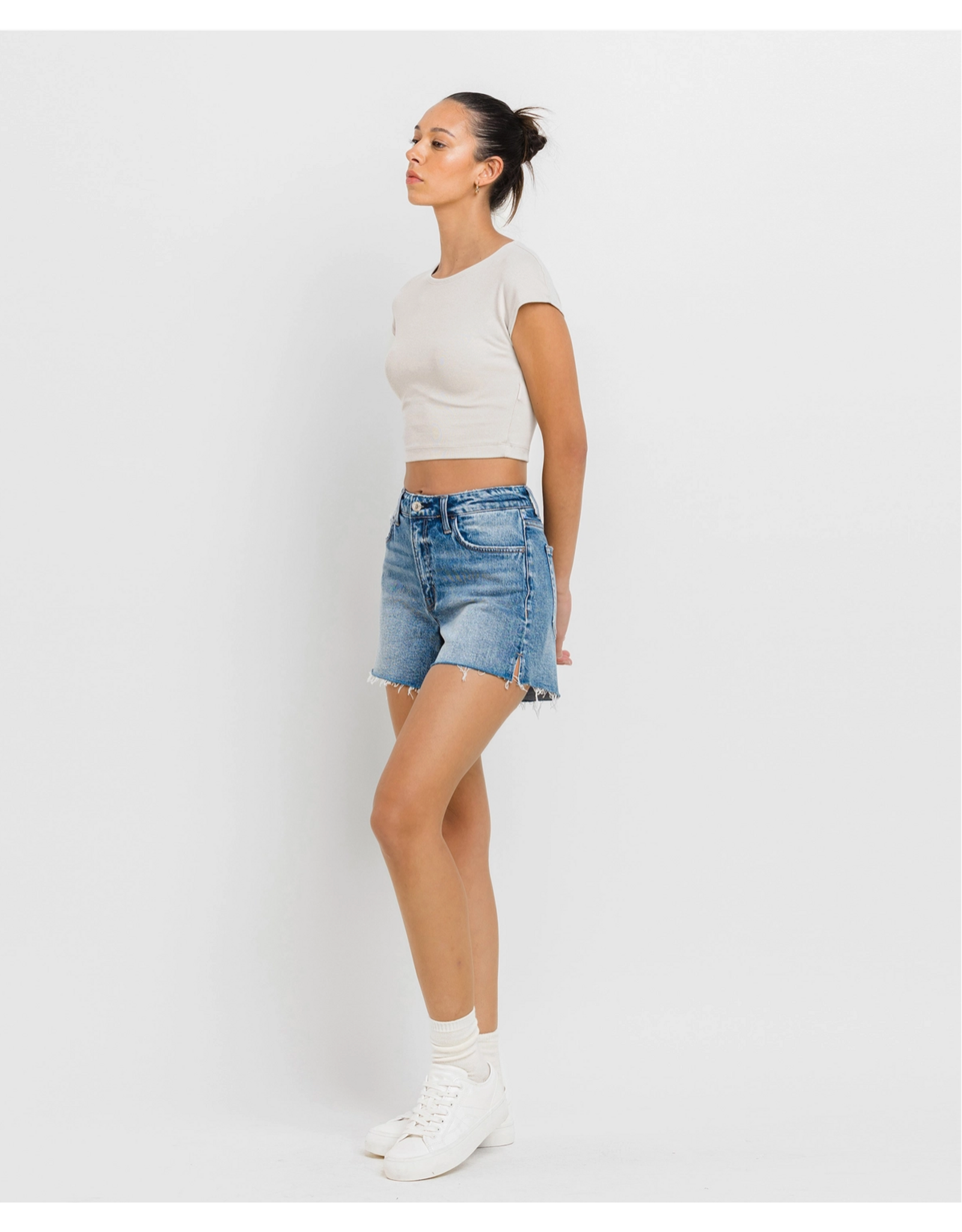 VERVET VERVET - Rebecca High Rise Cleancut Hem A Line Shorts (Inner Circle)