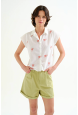 Compania Fantastica Compania Fantastica -  Lobster Embroidered Button Up Blouse