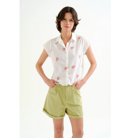 Compania Fantastica Compania Fantastica -  Lobster Embroidered Button Up Blouse