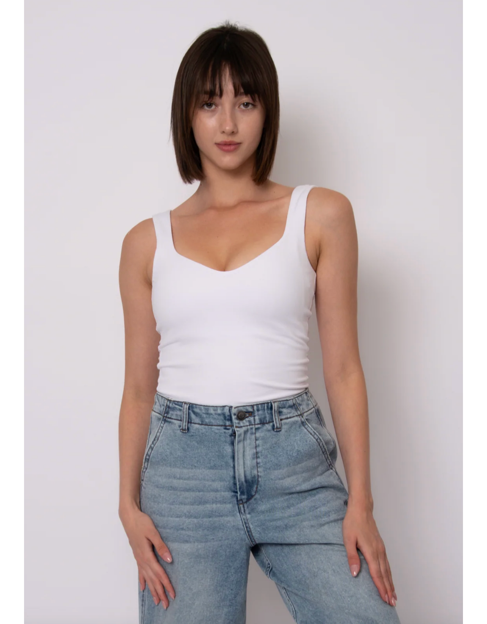 RD Style RD Style - Imane Cotton Core Sweetheart Tank (White)