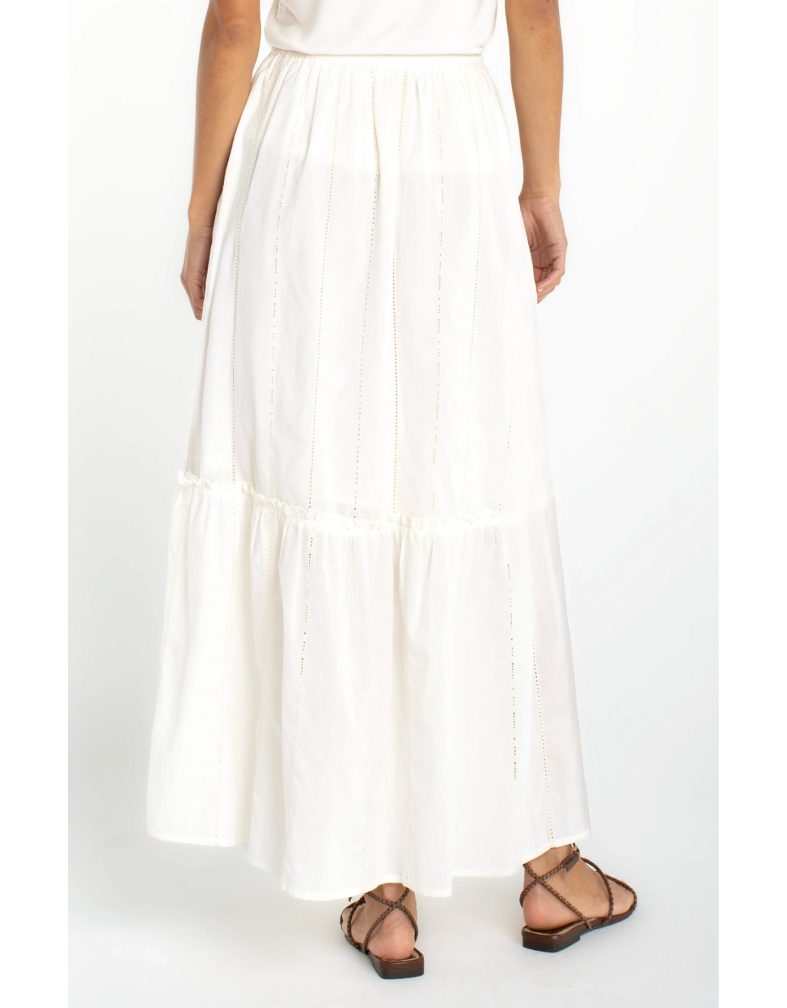 Liverpool Liverpool - Tiered Maxi Skirt (Cream Stripe)