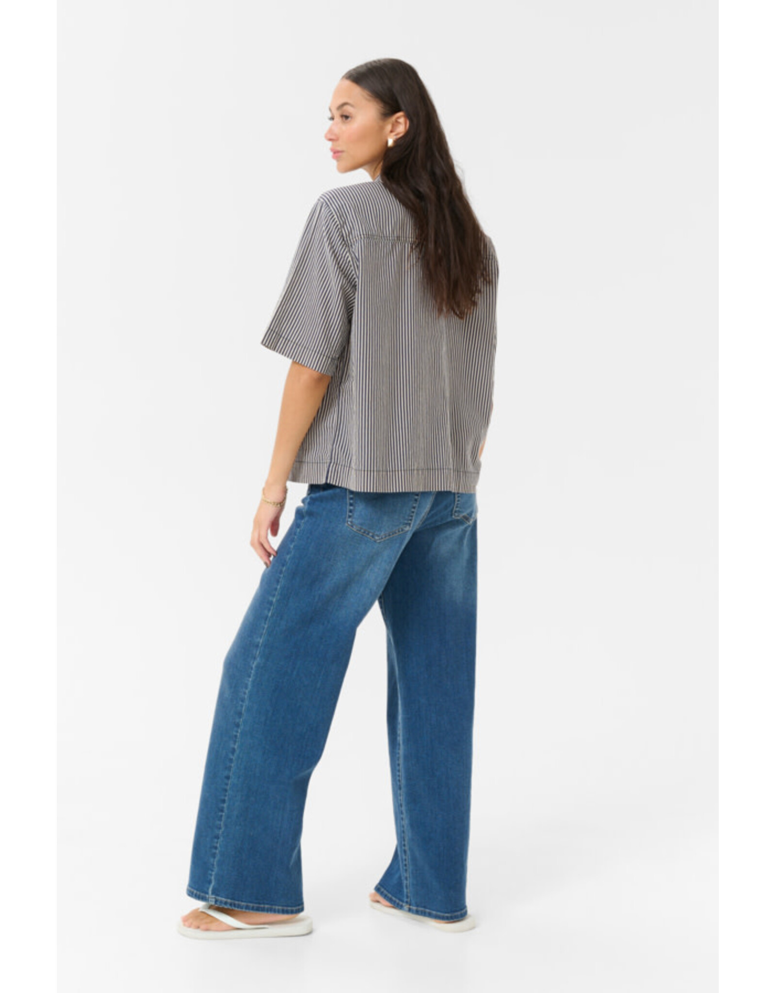Kaffe Kaffe - Naya Striped Shirt (Midnight / White)