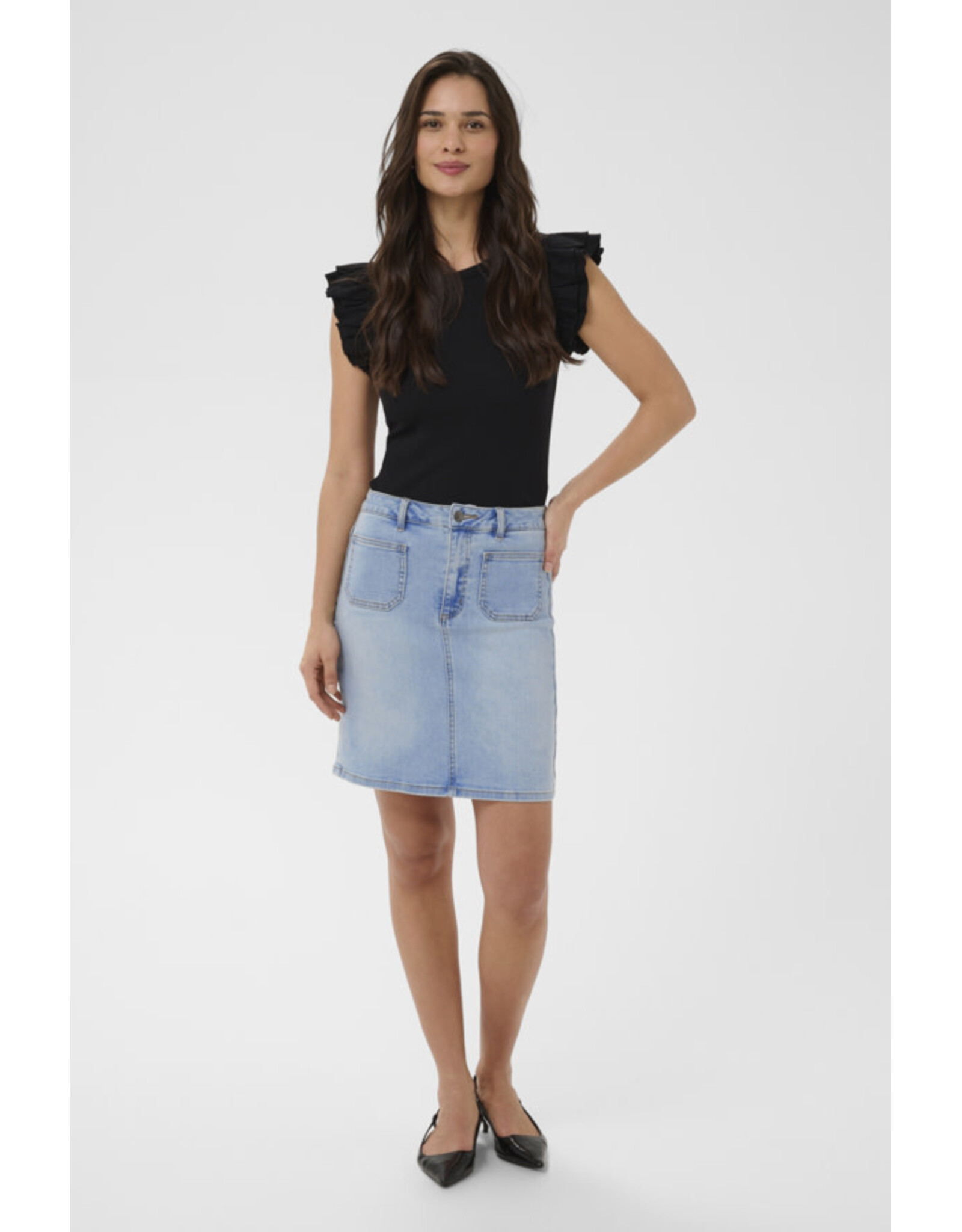 Kaffe Kaffe - Karla Denim Skirt (Light Blue)
