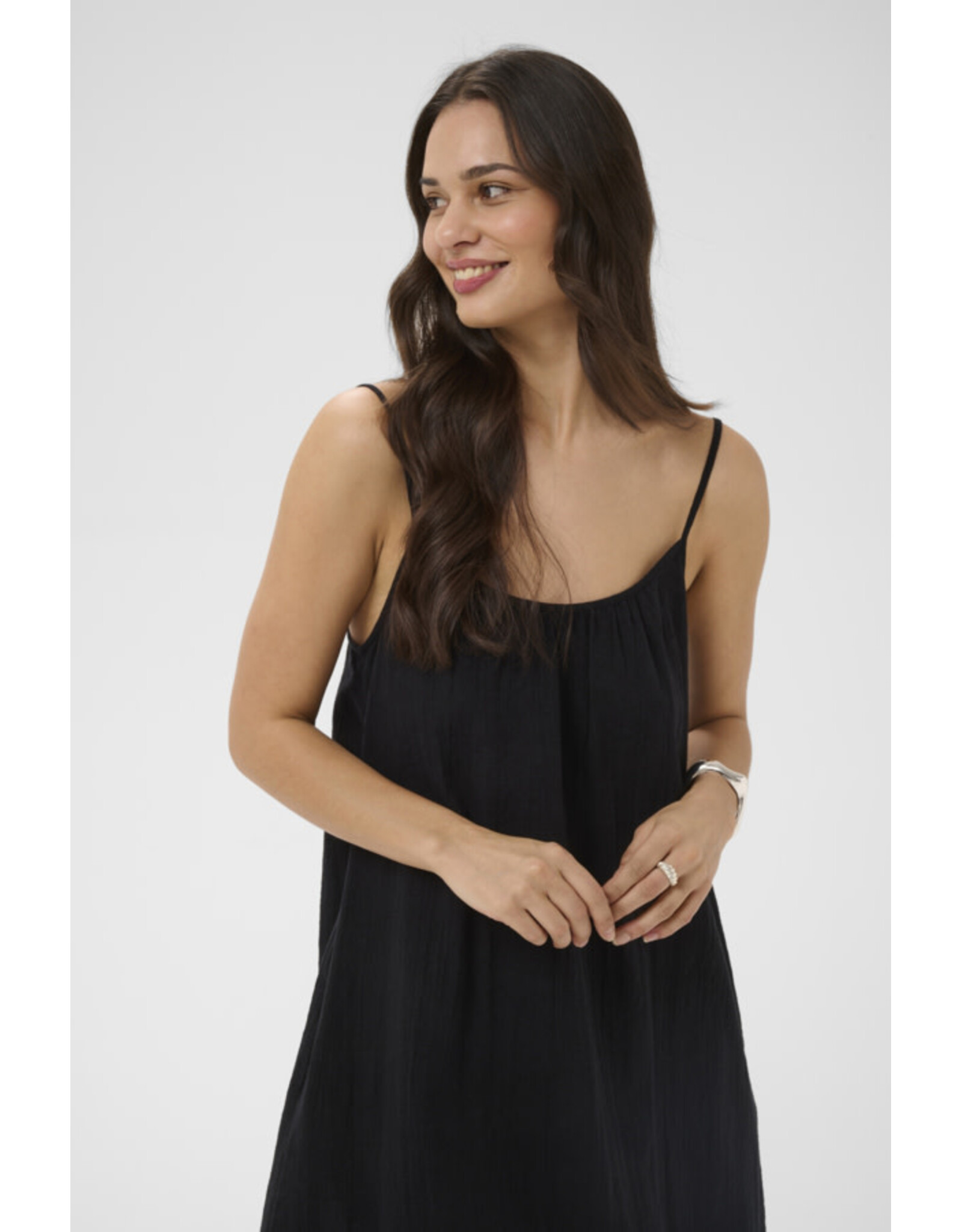 Kaffe Kaffe - Pauline Short Strap Dress (Black Deep)