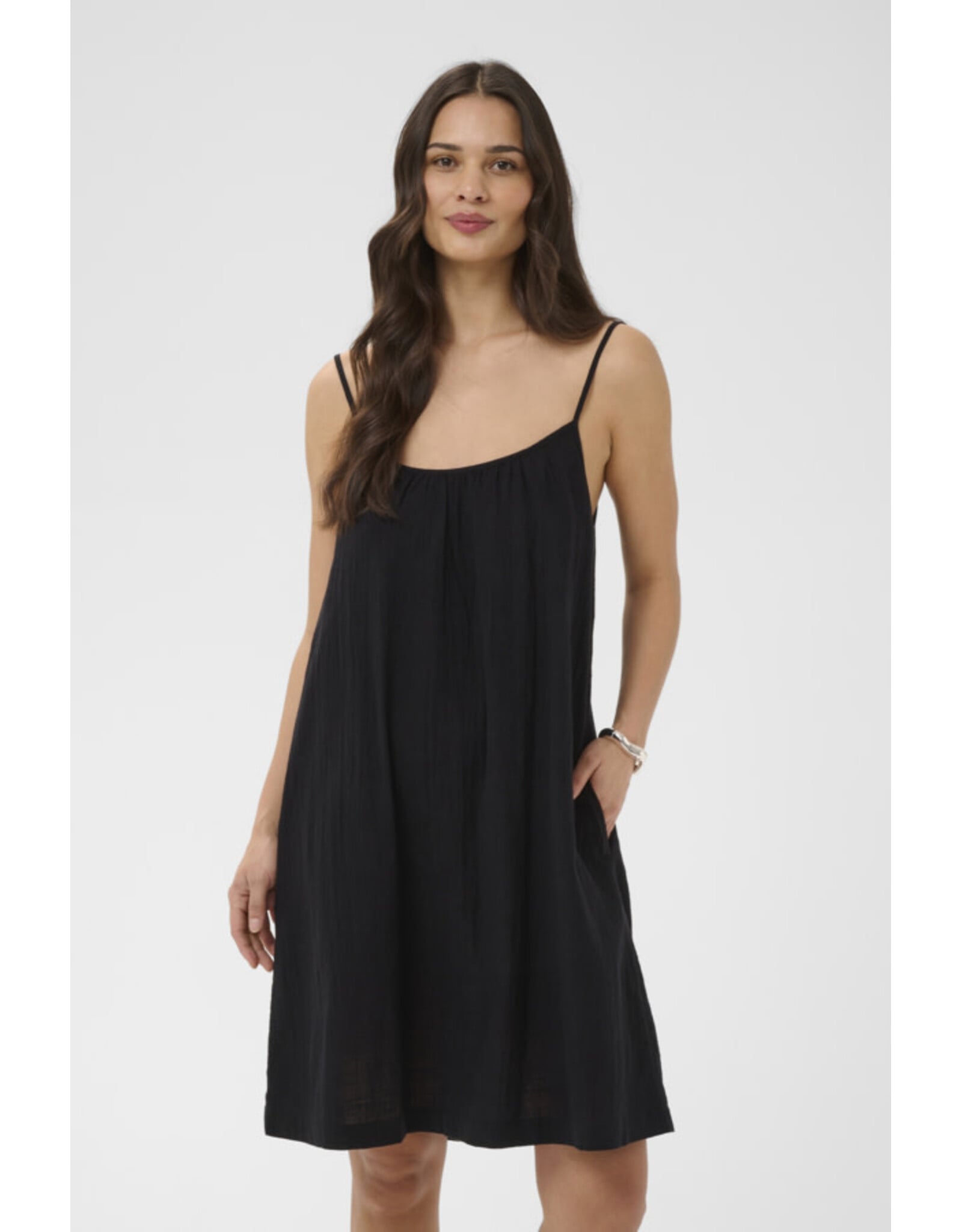 Kaffe Kaffe - Pauline Short Strap Dress (Black Deep)