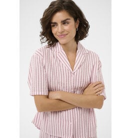 Kaffe Kaffe - Lara Short Sleeve Button Up Shirt (Ballerina / Chalk)
