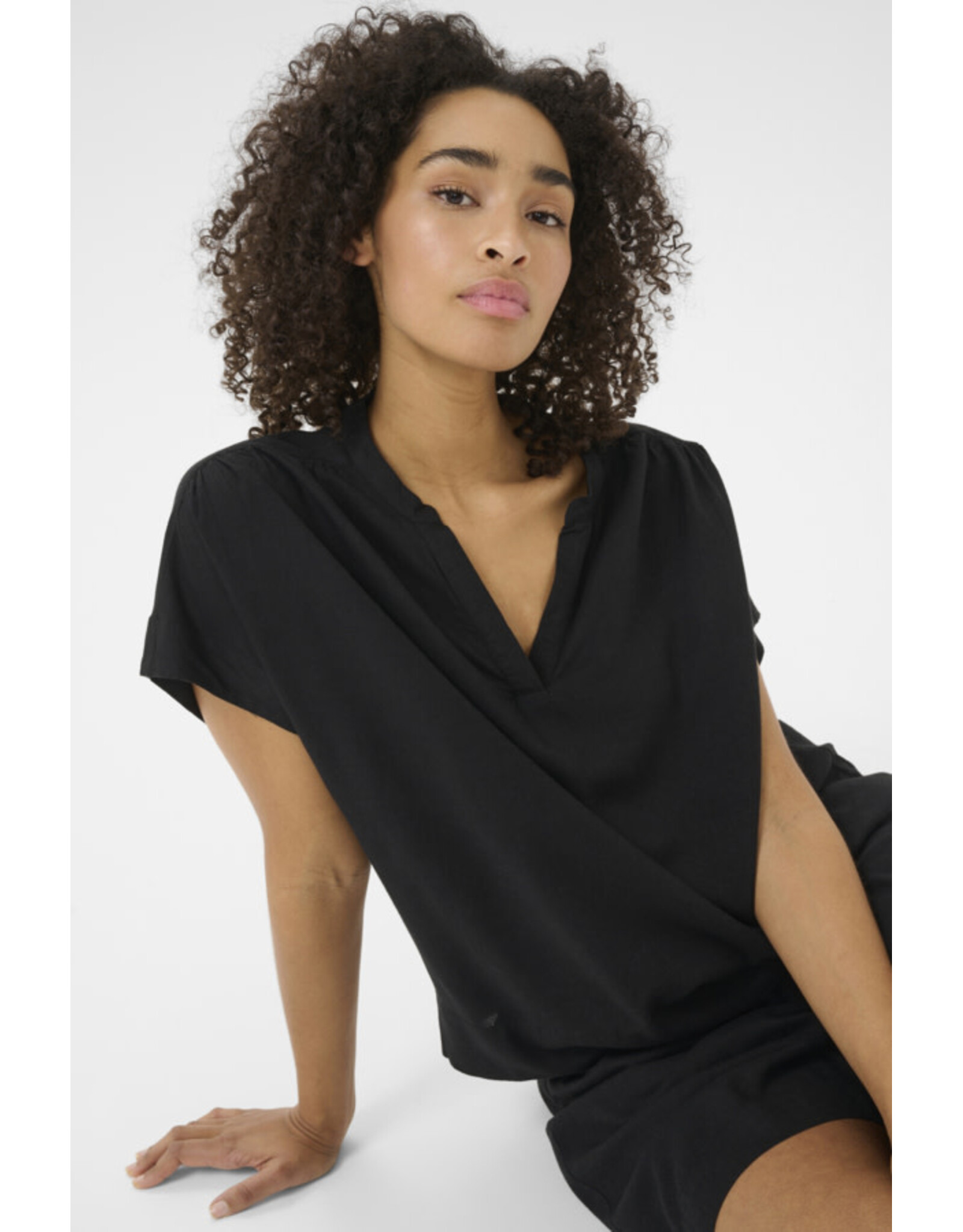 Kaffe Kaffe - Milia Short Sleeve Blouse (Black Deep)