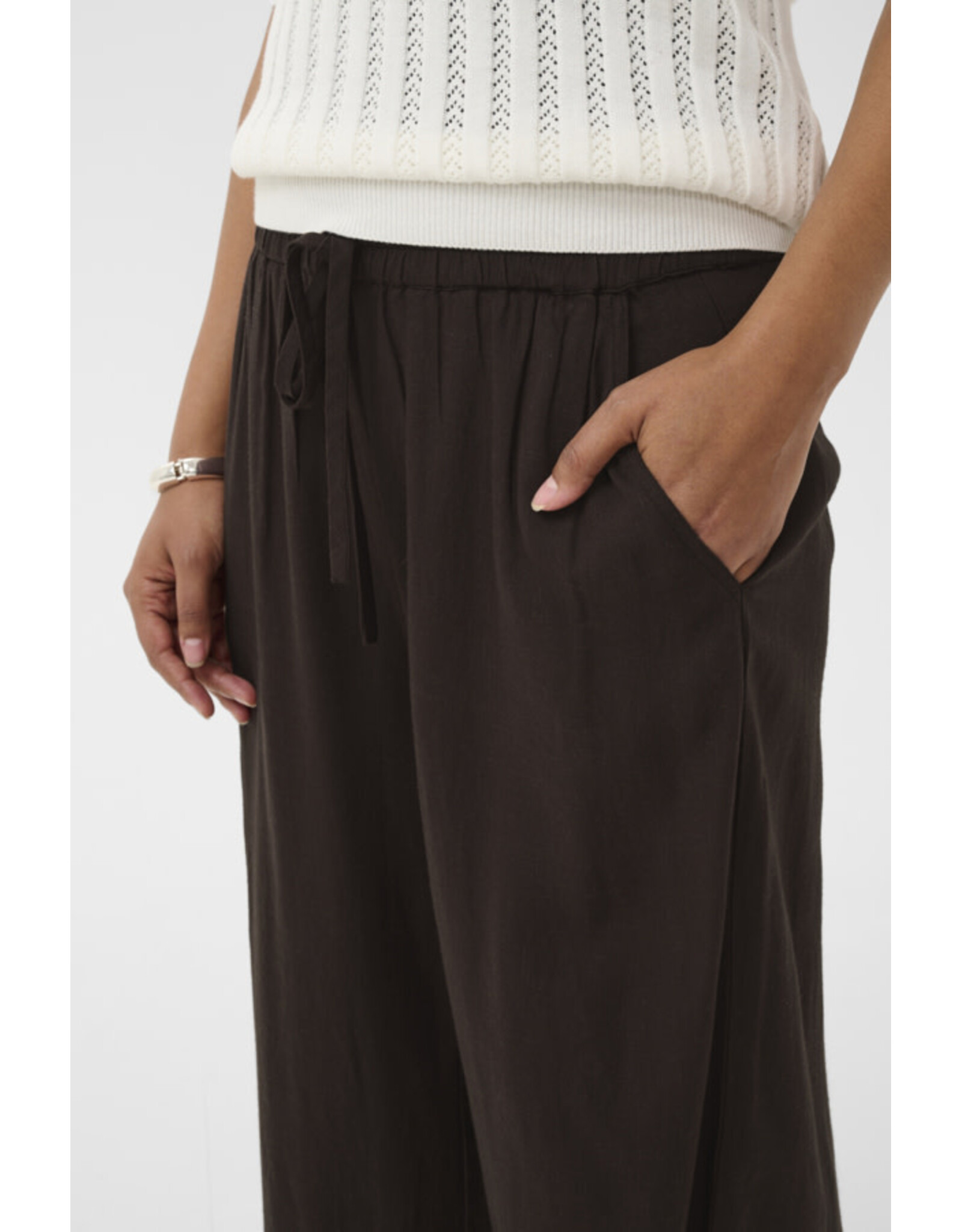 Kaffe Kaffe - Milia Cropped Wide Pants (Black Coffee)