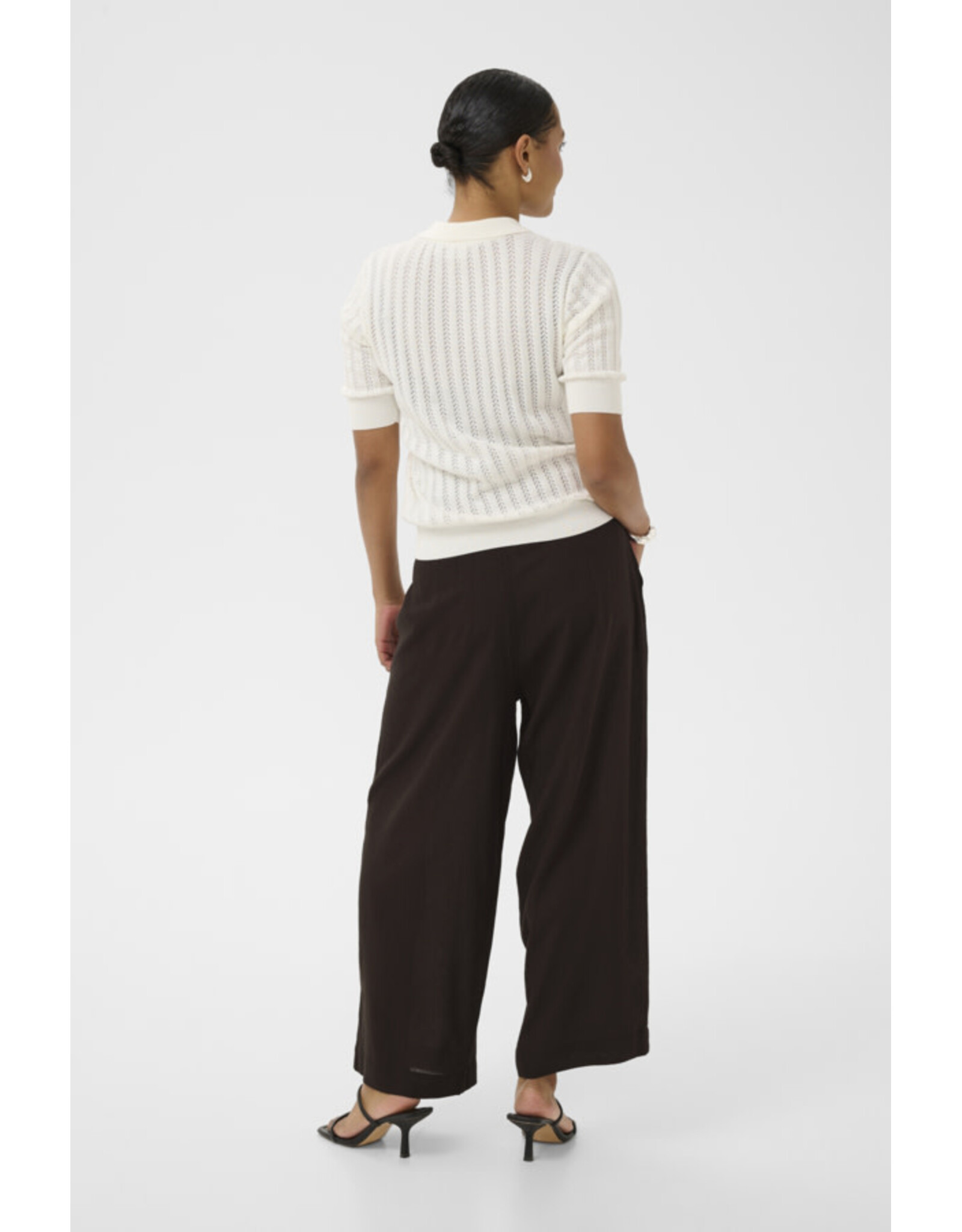Kaffe Kaffe - Milia Cropped Wide Pants (Black Coffee)