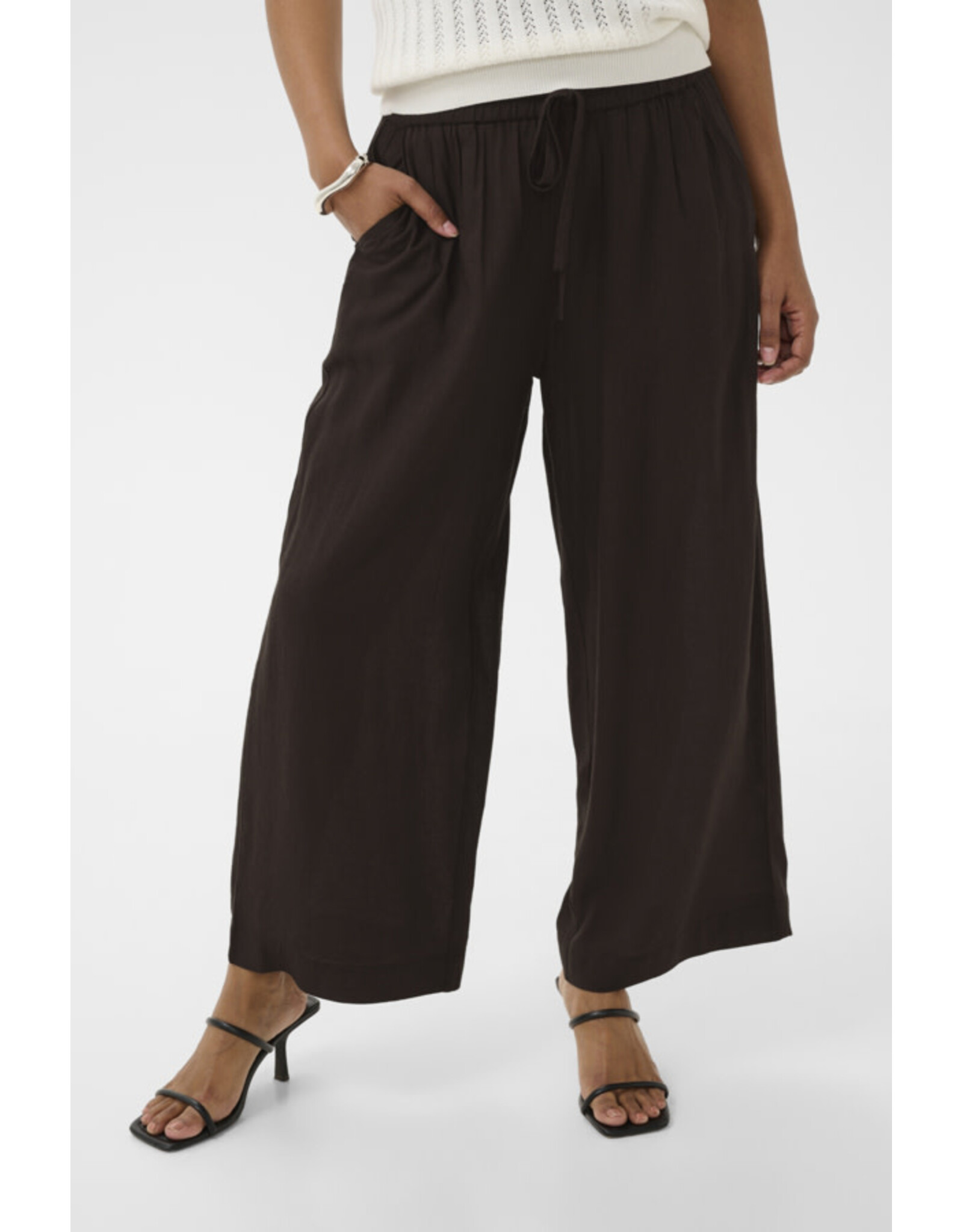 Kaffe Kaffe - Milia Cropped Wide Pants (Black Coffee)