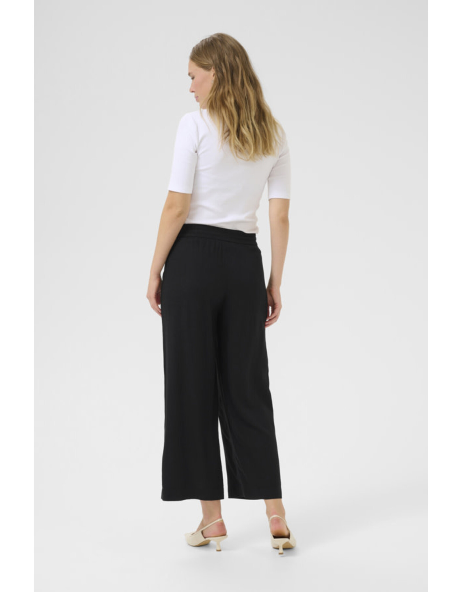 Kaffe Kaffe - Milia Cropped Wide Pants (Black Deep)