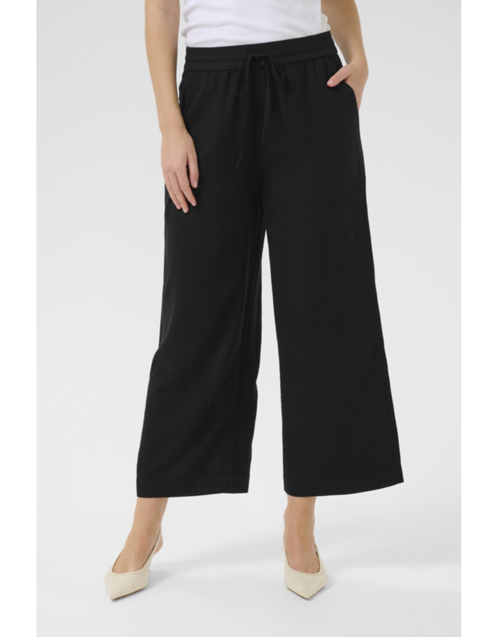 Kaffe Kaffe - Milia Cropped Wide Pants (Black Deep)