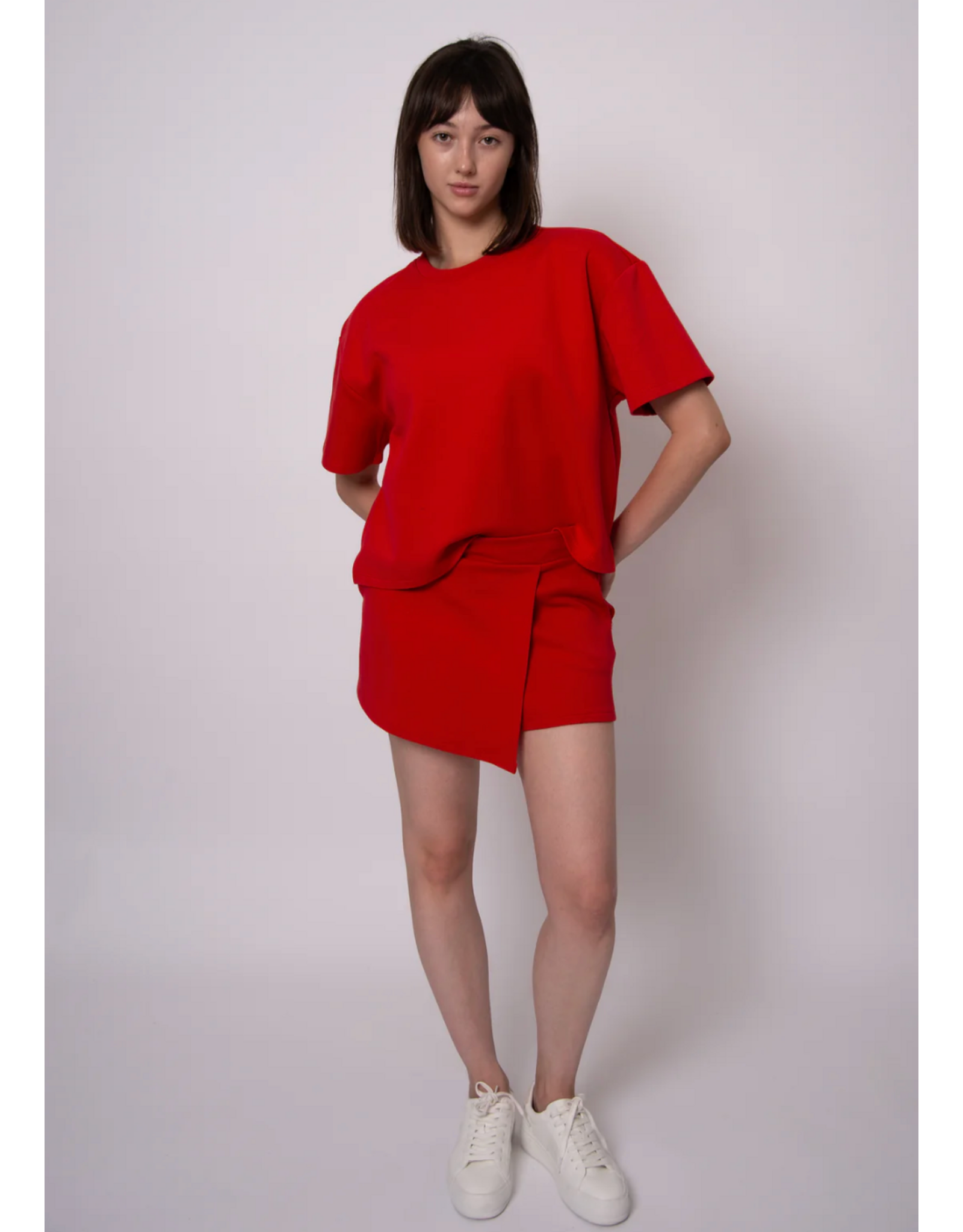 RD Style RD Style - Starry Cotton Soft Knit Skort (Rouge)