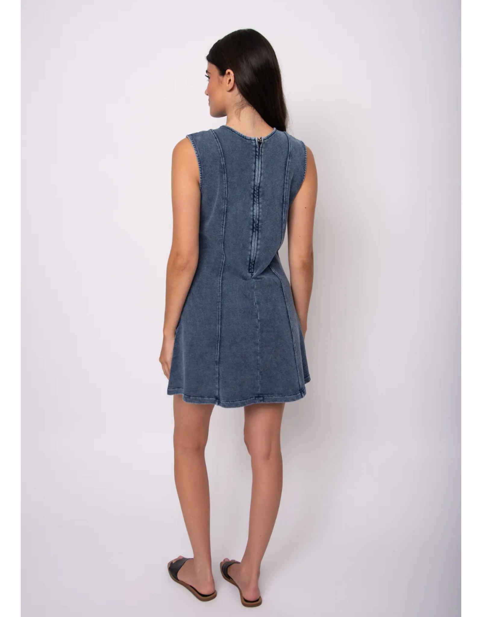 RD Style RD Style - Radia Denim Look French Terry Dress (Denim Blue)