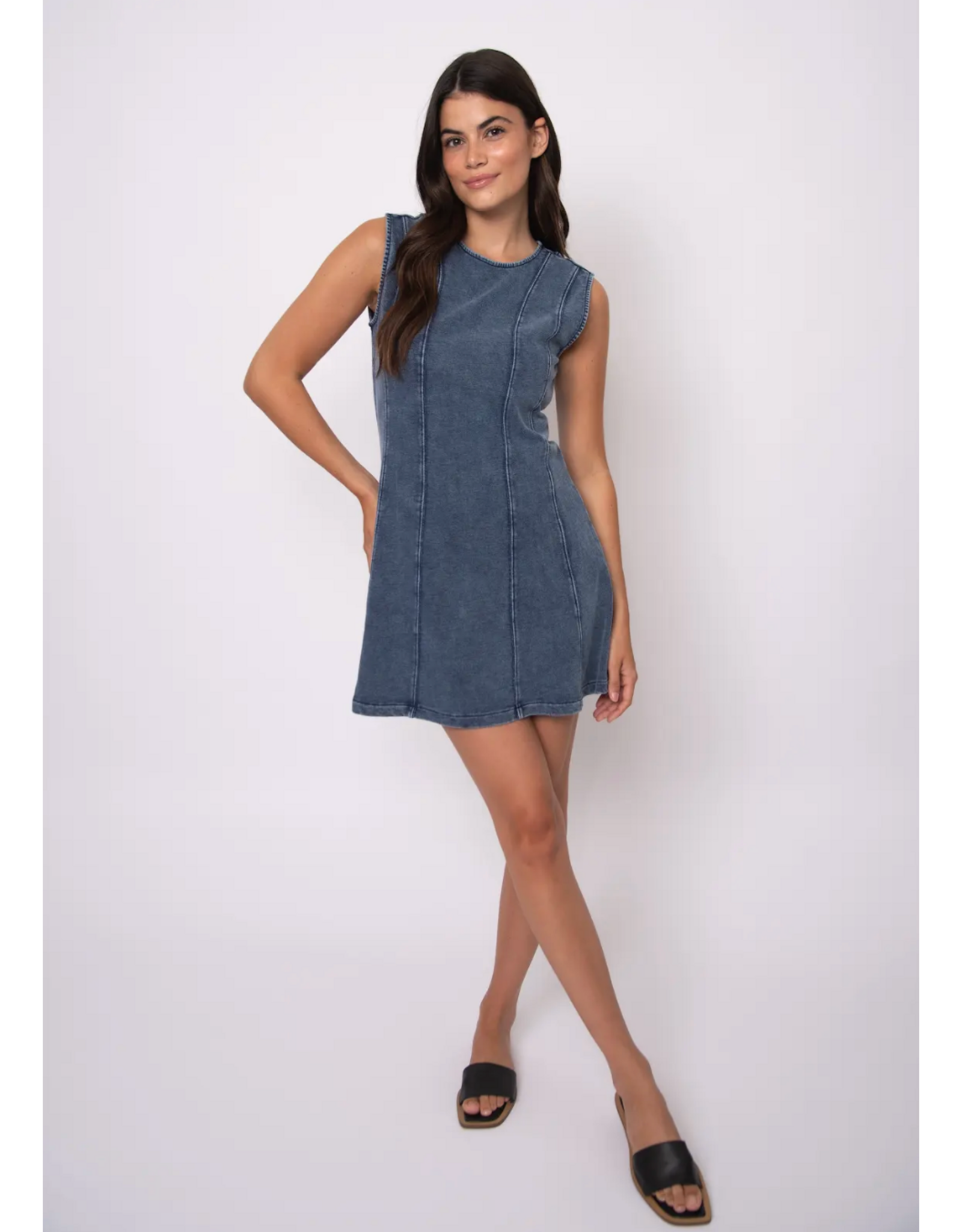 RD Style RD Style - Radia Denim Look French Terry Dress (Denim Blue)