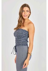 Sadie & Sage Sadie & Sage - Frankie Smocked Tube Top (Navy / White)