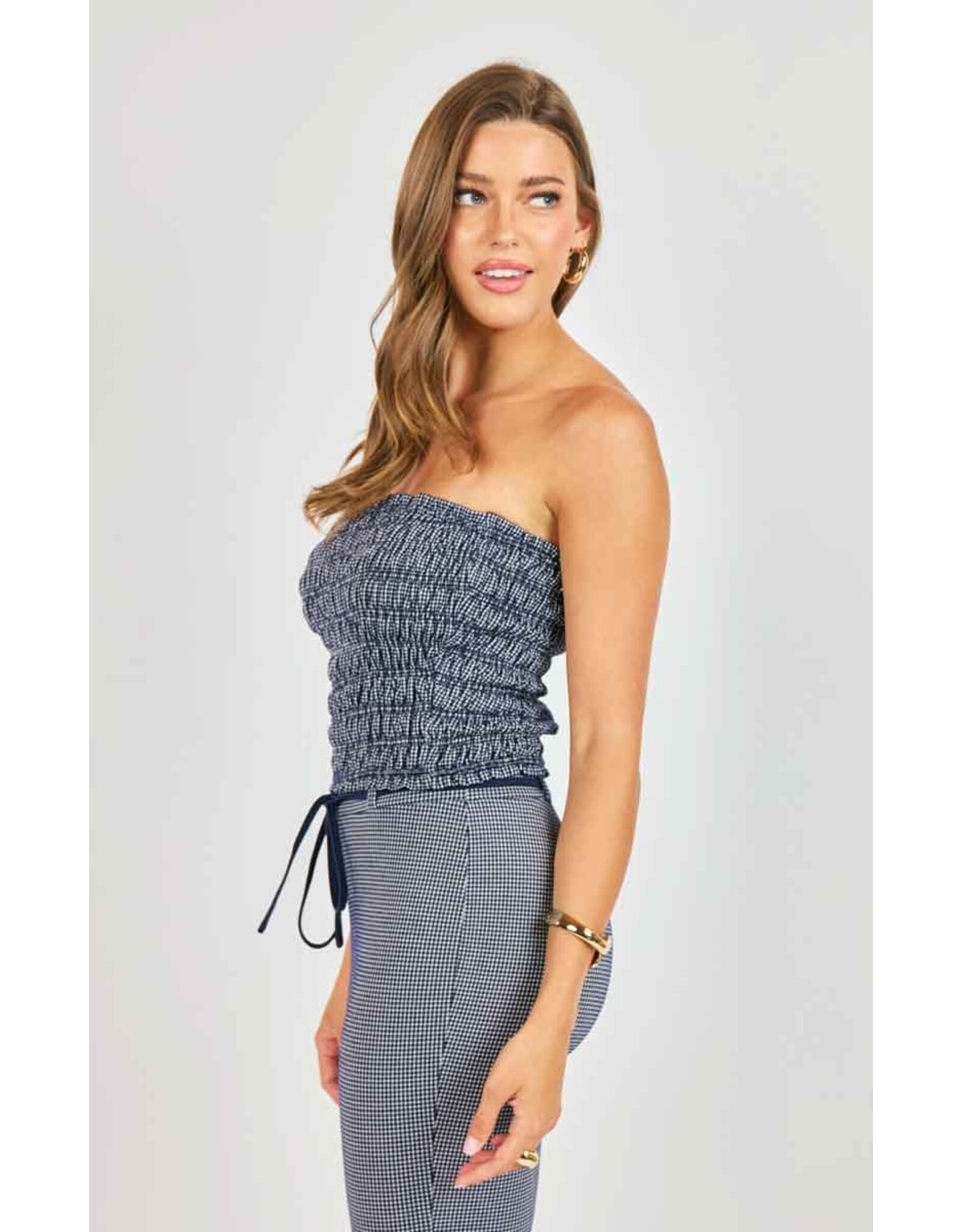 Sadie & Sage Sadie & Sage - Frankie Smocked Tube Top (Navy / White)