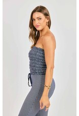 Sadie & Sage Sadie & Sage - Frankie Smocked Tube Top (Navy / White)