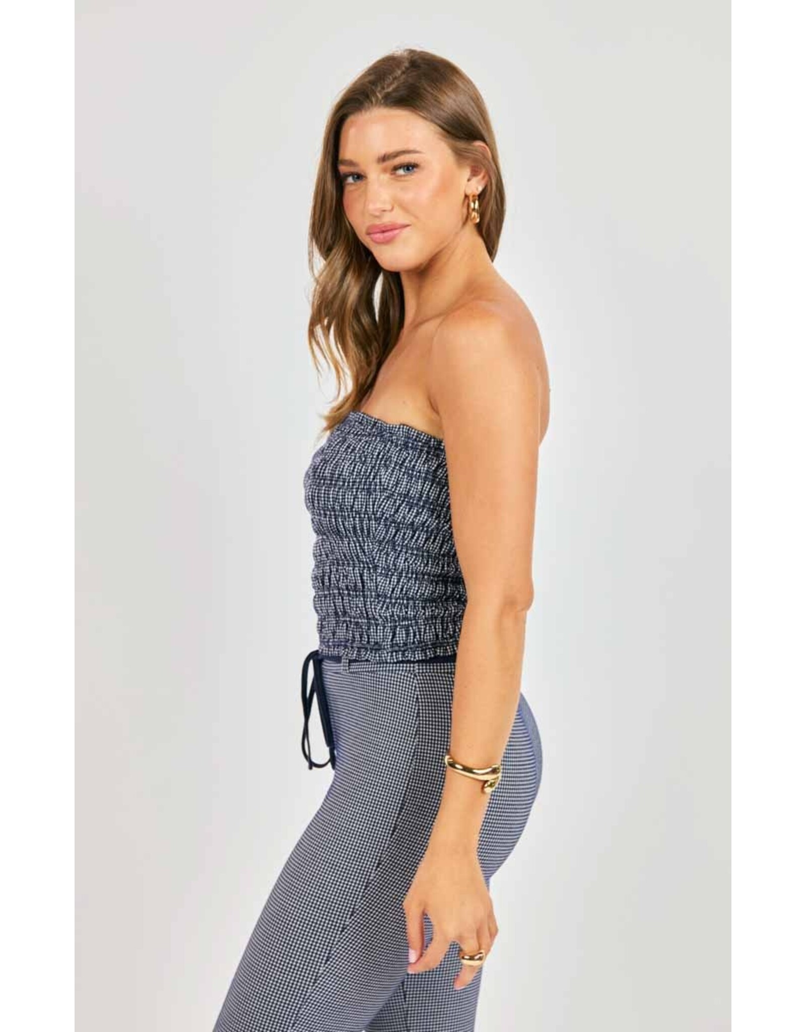 Sadie & Sage Sadie & Sage - Frankie Smocked Tube Top (Navy / White)