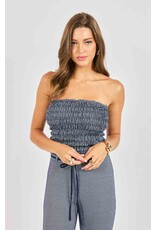 Sadie & Sage Sadie & Sage - Frankie Smocked Tube Top (Navy / White)