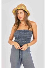 Sadie & Sage Sadie & Sage - Frankie Smocked Tube Top (Navy / White)